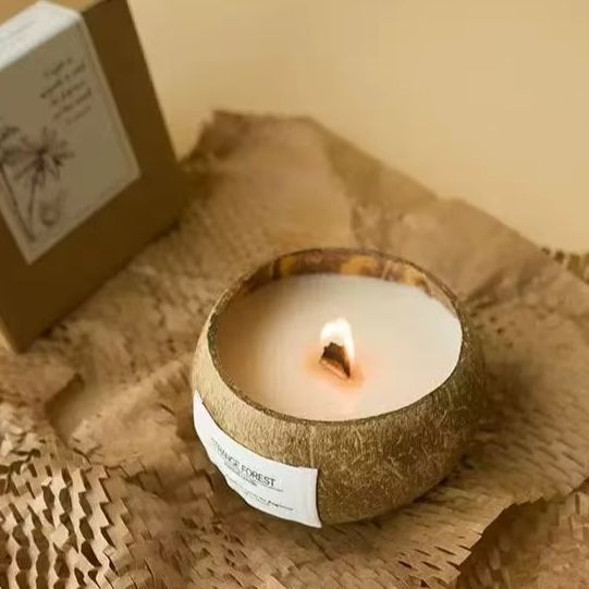 Candle Supplies Free Shipping - เทียนหอมเปลือกมะพร้าวธรรมชาติ, เทียนน้ำมันหอมระเหยจากพืช, ของตกแต่งบ้านสไตล์อินส์