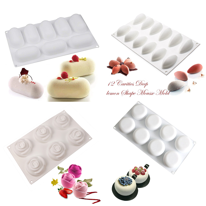 Candle Supplies Eu - มูสเค้กซิลิโคนแม่พิมพ์หัวหอมดอกไม้ Rose Square รอบ Pastry Baking